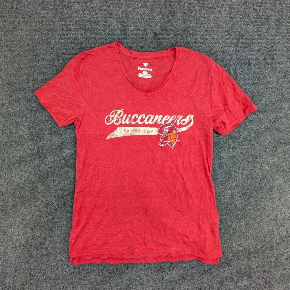 Fanatics T Shirt Womens M Red Tampa Bay Buccaneers Graphic Crew Neck Tee